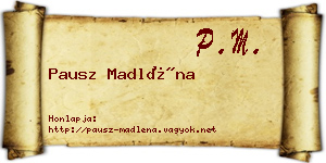 Pausz Madléna névjegykártya